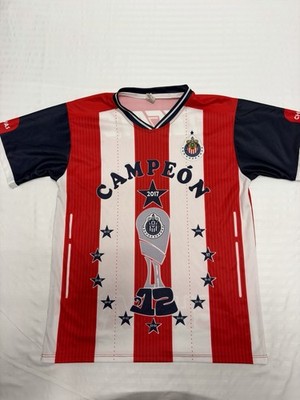 Club Deportivo Chivas de Guadalajara Red White Soccer Jersey Champions 2017 Sz M