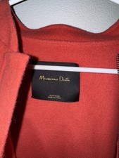 Massimo Dutti Women's Wool Blend Bomber Coat Size Large Orange Red