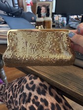 Vintage Pristine Whiting and Davis Gold Mesh Evening Clutch Purse