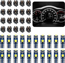 Esww 20pcs T5 Led Bulbs 74 Dash Light Bulbs 2721 74 T5 37 Wedge Led Bulb With...