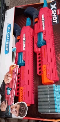 Zuru X-Shot 2X Caliber Blaster Gun Set - Foam Dart Spielzeugpistole - 24 Darts - Kinder & A