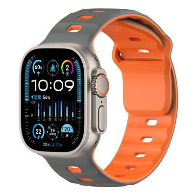 Breathable Silicone Sports Wrist Band For Apple Watch Strap 42/44/45/46/49mm