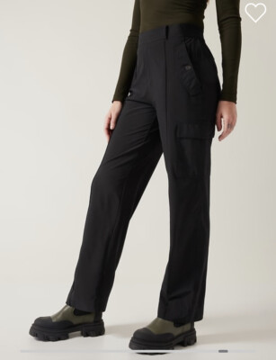 VIAVANDA high waist cargo pants 美品　S ATHLETA VIENNA CARGO PANT size 16 Black #988133 | eBay