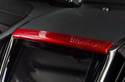 Central Console Navigation Frame Trim 1Pcs For Cadillac ATS 2013-2019 Bright Red