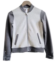 Athleta Girls Jacket Size L/12 Track Star Zip Up Pockets Grey School Casual Soft