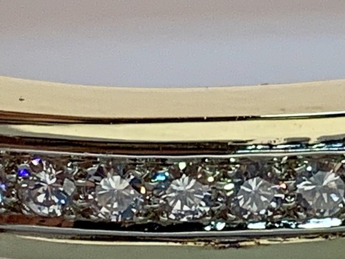 VINTAGE, 14K YELLOW GOLD DIAMOND, RUBY, SAPPHIRE, BANGLE BRACELET 24.04 GRAMS! - Picture 4 of 13