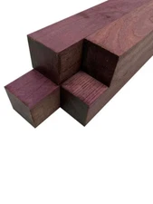 4 Pcs, Purpleheart Wood Lumber 2x 2 Square Turning Blank Wood- Free US Shipping