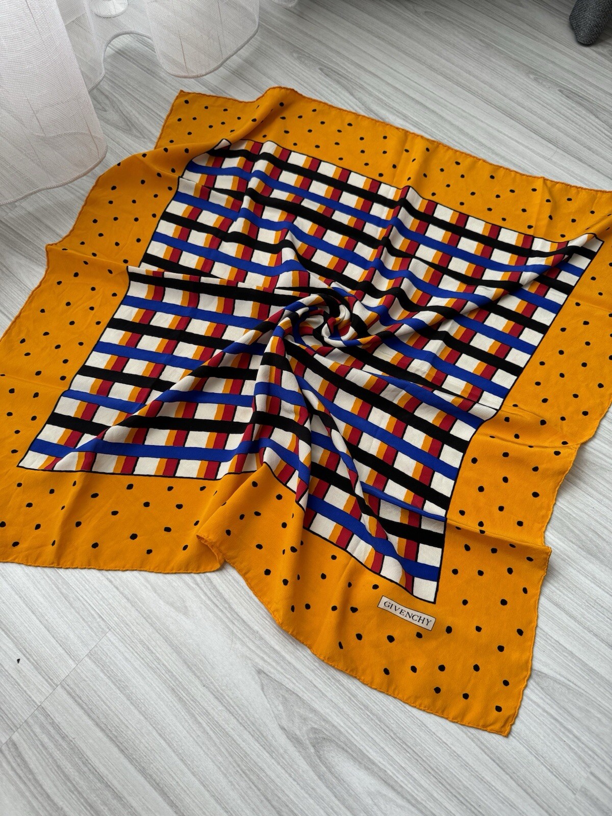 Givenchy Silk Scarf Geometric Pattern - image 7