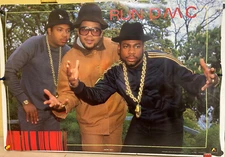 ROLLED VINTAGE 1987 RUN DMC RAP HIP HOP GROUP 24X35 POSTER ANABAS P15