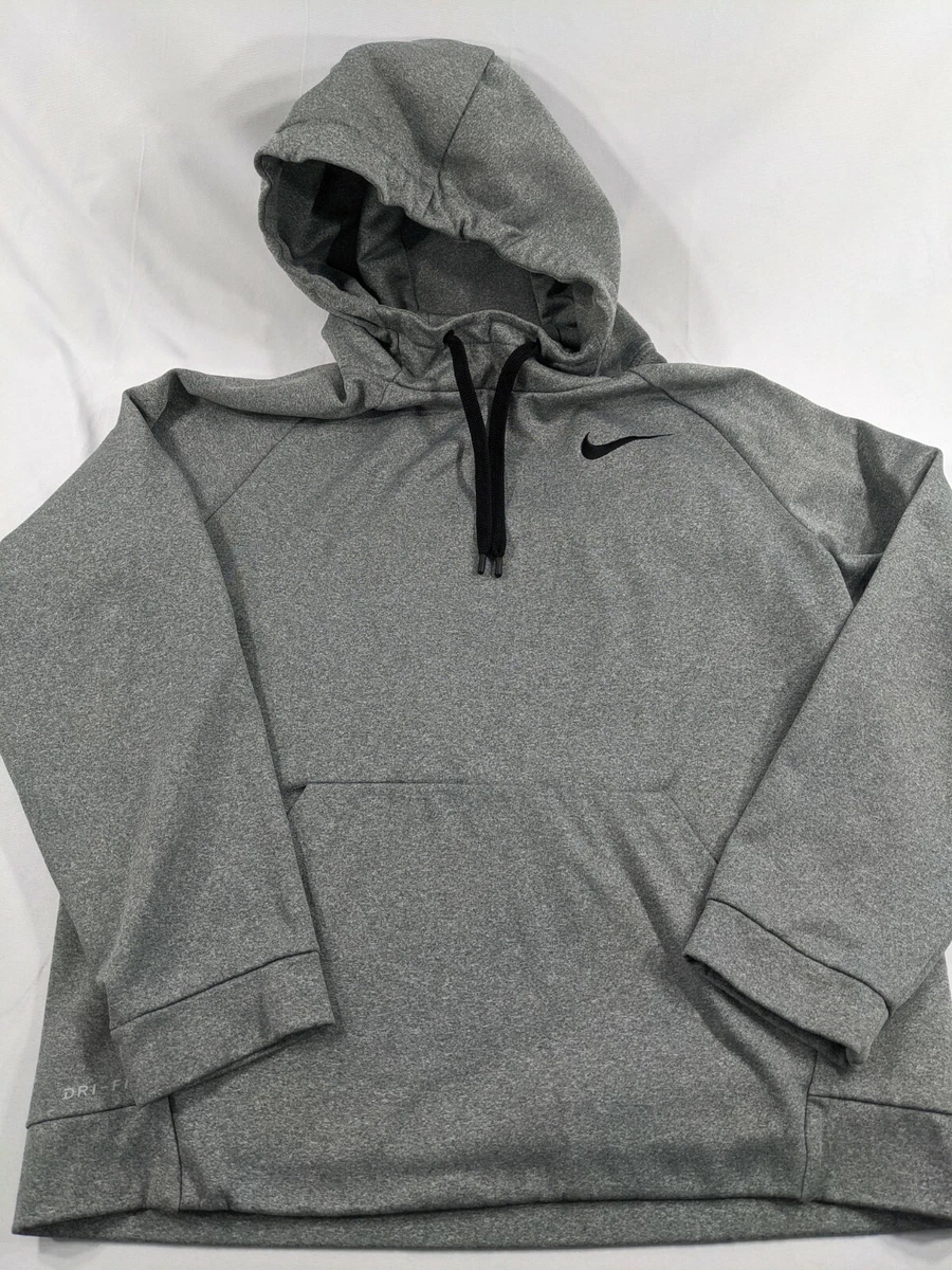 Nike Mens Dri Fit Thick Hoodie Gray Boxy Fit Men s Size M Cowl Neck