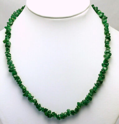 Aventurin Splitter Kette Edelstein getrommelt Grün Natur Halskette Collier 45 cm
