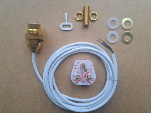 SWITCHED BRASS LAMPFITTING Lamp Wiring Kit Brass Bulb Holder BC B22 Fitting - Picture 1 of 1