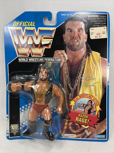 WWF HASBRO Razor Ramon Red Shorts Black vest Blue ...
