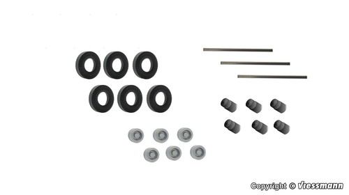 Viessmann 8422 H0 Juego de reequipamiento neumáticos de goma para remolque y semirremolque kibri, uno | Zustand: Neu