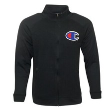 Champion Large Reverse Weave Men's Black Full-Zip Achievement Jacket