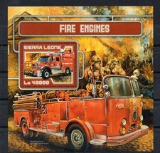 BRIEFMARKEN - SIERRA-LEONE - FEUERWEHR - FIRE ENGINES - POMPIERS - 2017 - Bloc