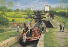 Postcard Foxton Flight Locks Grand Union Canal Interest [ Alan Firth ] My Ref SX