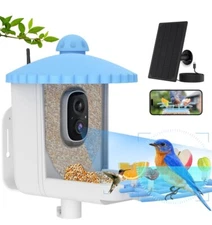 Smart Bird Feeder with Camera Solar Powered, 1080P HD AI