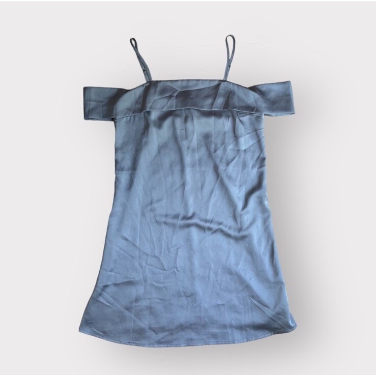 forever 21 blue satin dress Hourglass Dusty Blue Dress | High End Women's Online Boutique main image 1