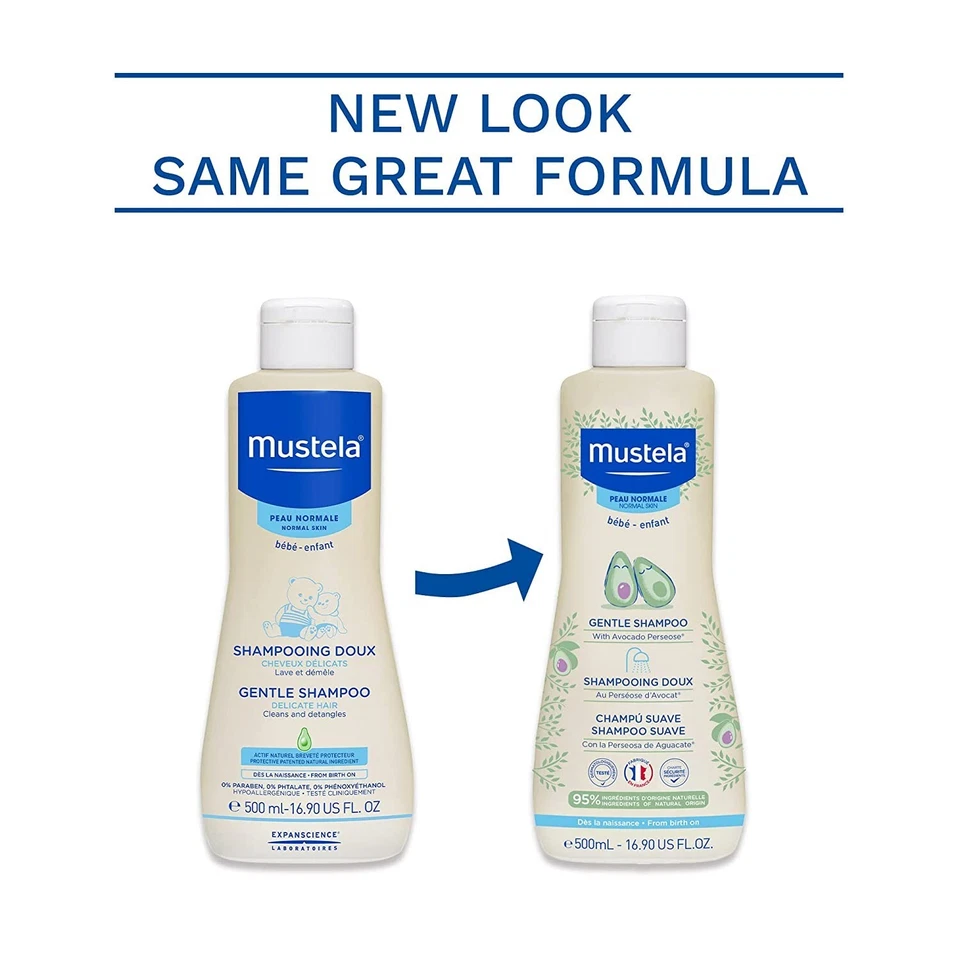 Mustela Baby Champú Suave con Aguacate Natural-Niños de Todas las Edades y Tipo de Cabello Foto 3 de 4