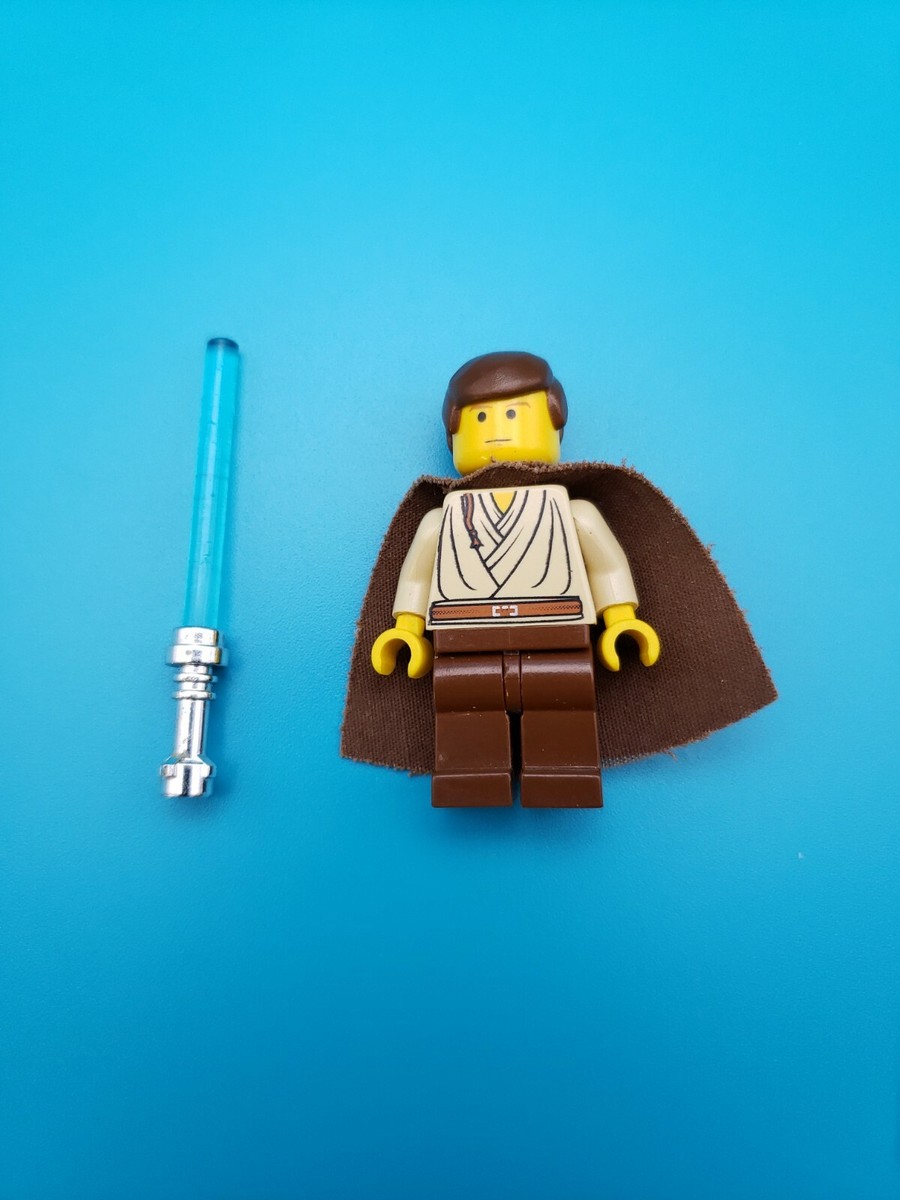 Lego Star Wars Minifigure Jedi Padawan Obi-Wan Kenobi Braid, Lightsaber  7203!