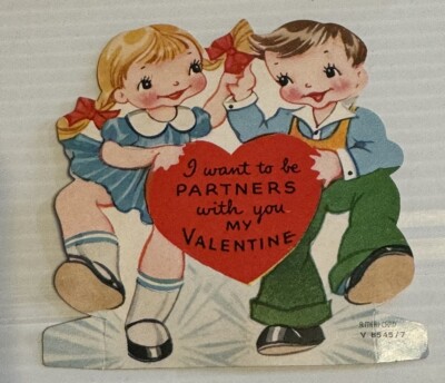 Cute! Vintage Valentine Card 1950s Unused Ameri-card