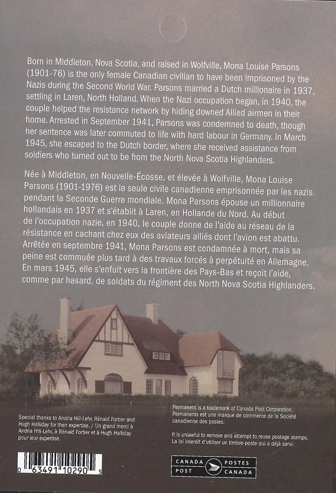 🍁Canada  #3409a   "MONA PARSONS"    Brand New  2023  Booklet Issue - Image 3 of 3