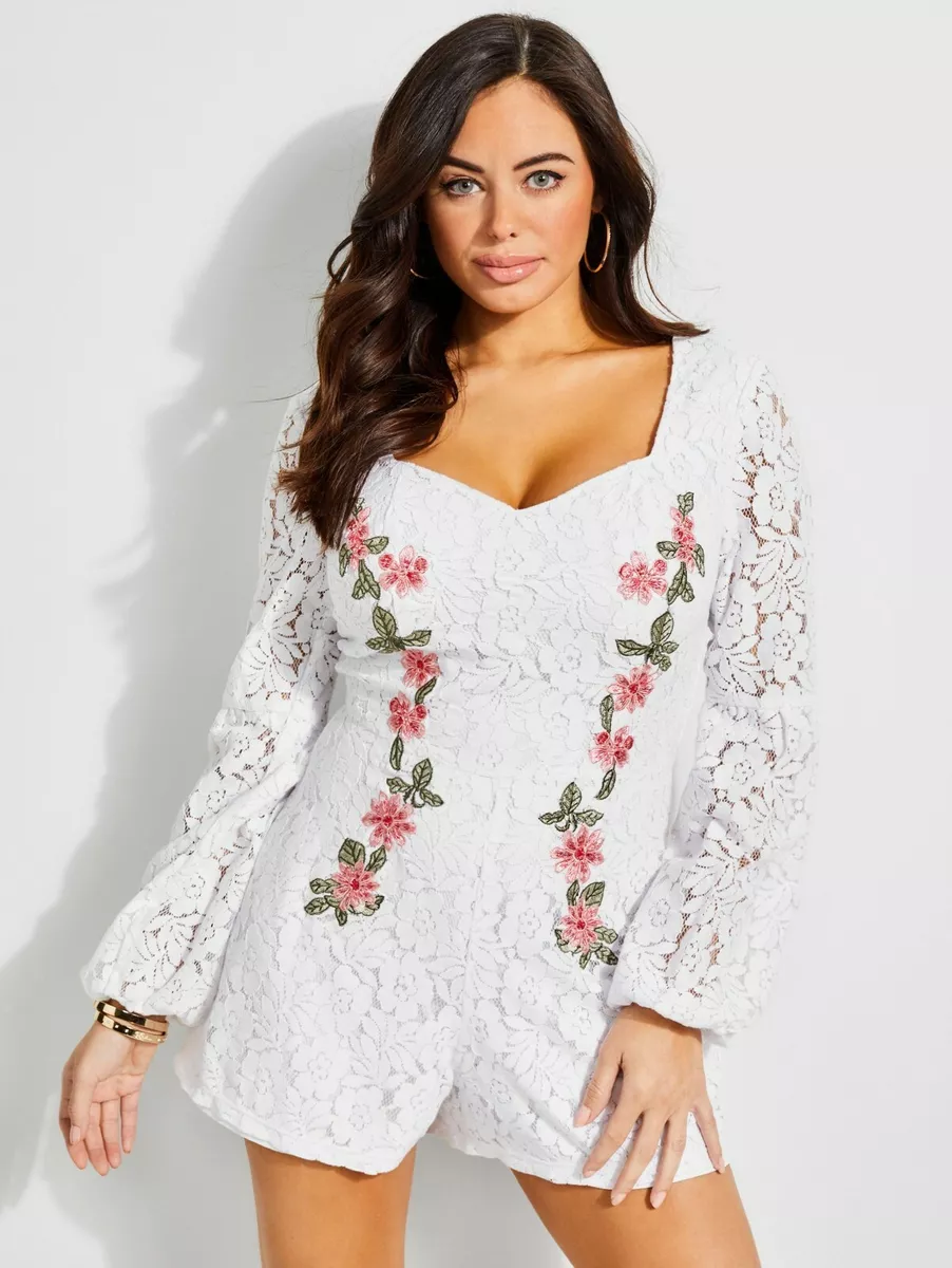 NWT GUESS VERA LACE ROMPER SIZE S eBay
