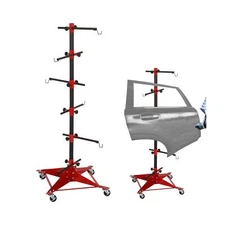 Panel Tree Paint Stand with 6 Hooks, Panel Holder Adjustable Center Post Hang...