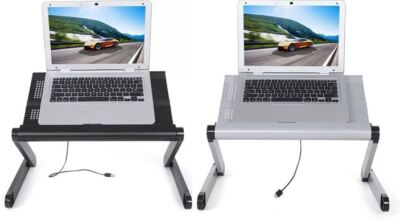 Klappbarer Laptop Schreibtisch Tisch Bett verstellbar tragbar Ständer Tablett Möbel mit Ventilator
