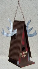 Bird House Big Buck Lodge NEW wood and corrugarted sheet metal