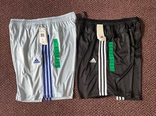 ADIDAS 3-Stripe 2 Zippered Pockets Men Shorts LIGHT BLUE M,L,XL  BLACK XL NWT