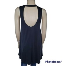 The Impeccable Pig Cutout Back Tunic Top Sleeveles Mini Dress Modal Sz Medium M