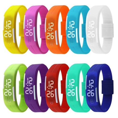 LED POLSO QUADRATO TOUCH DA OROLOGIO UOMO DONNA BRACCIALE SILICONE WATCH  UNISEXe | eBay
