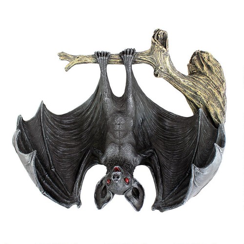 red eyed vampire bat on tree limb halloween decoration wall