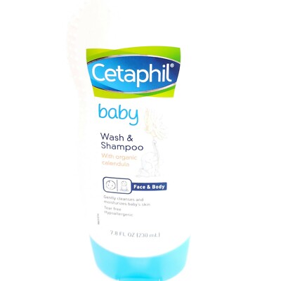 Cetaphil Baby Wash & Shampoo With Organic Calendula Tear Free 7.8oz USA Seller
