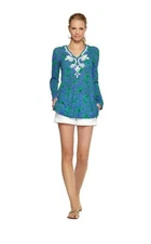 Lilly Pulitzer FAB! Iris Blue Loopy Noelle Tunic Top 62165 or Cover Up Size  S
