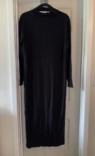 WOMEN WITH CONTROL TALL Finespun Jersey Tummy Control Midi Dress BLACK sz 2X