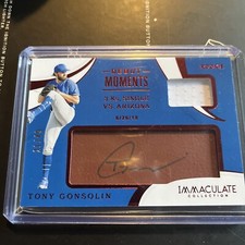 2020 Panini Immaculate Debut Moments Tony Gonsolin Rookie Patch Auto /49