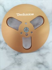 One Pair Gold Technics Reel 7" METAL REEL 1/4" Tape Brushed Anodized Aluminum
