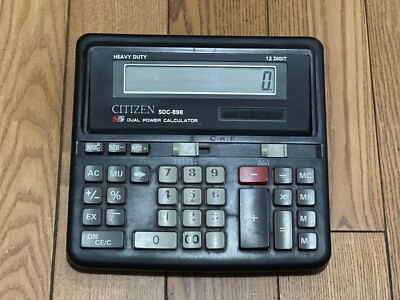 Citizen SDC-898 12-Digit dual power Desktop Solar Calculator large rare