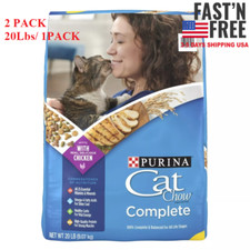 2 Packs Purina Cat Chow Complete High Protein Dry Cat Food with Chicken - 20 lb