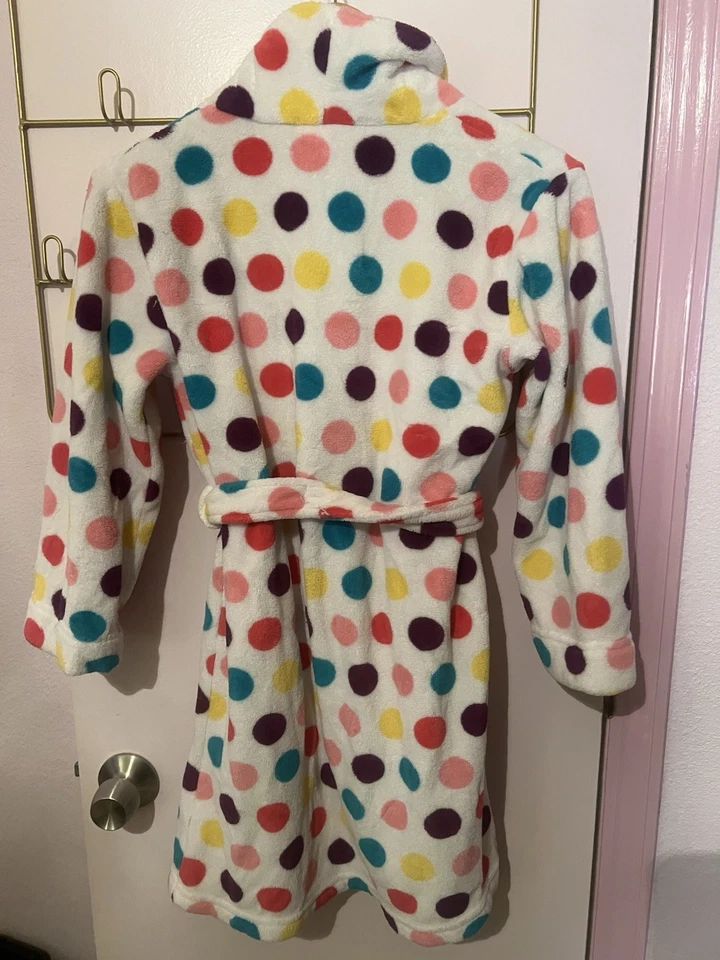 Bata Xhileration Niñas Talla Grande, Usada, Bolsillos Corazón, Lunares Arco Iris Foto 2 de 4