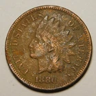 1880 Indian Head Cent Penny F-Details  "Actual Coin Pictured -  Not Cleaned"