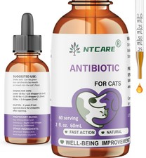 Antibiotics for Cats, Natural Antibiotic Pet Supplements 2 Fl Oz, brown