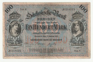 100 Mark 1911 Sachsen.