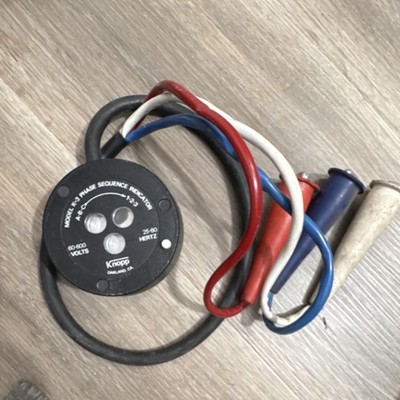 Knopp K-3 Phase Sequence Indicator 60-600 Volts AC 25-60 Hertz Electrical Tester