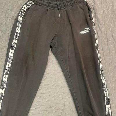 Puma Men's Black and Grey Joggers-tracksuits