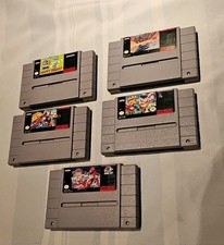 lot of 5 SNES GAMES Chuck Rock F-Zero BUSTS LOOSE NCAA Basketball BILL LAIMBEERS
