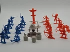 Lot Of Vintage Marx Fort Apache Toy Indians Cavalry Playset Totem Pole + More!